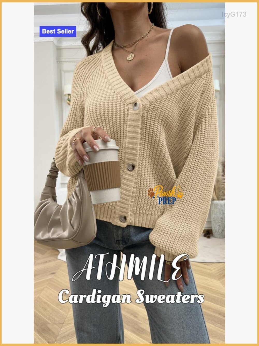 Chunky Long Sleeve Button Cardigan Sweater Open Front Fall Winter - Picture 7 of 7